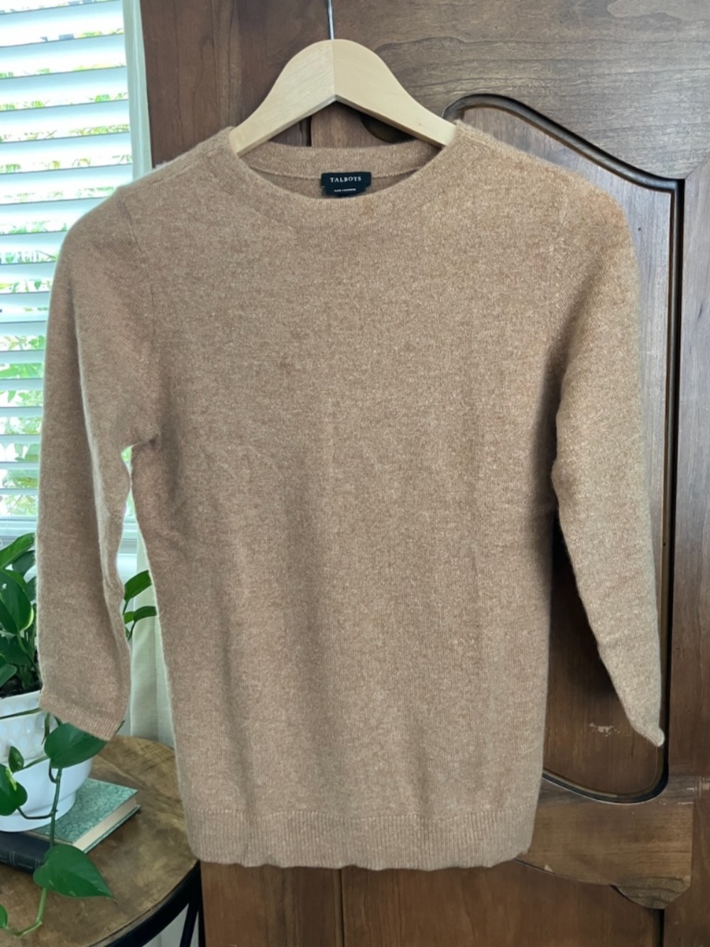 Talbots | 100% Pure Cashmere Audrey Sweater | Almond Heather | XS